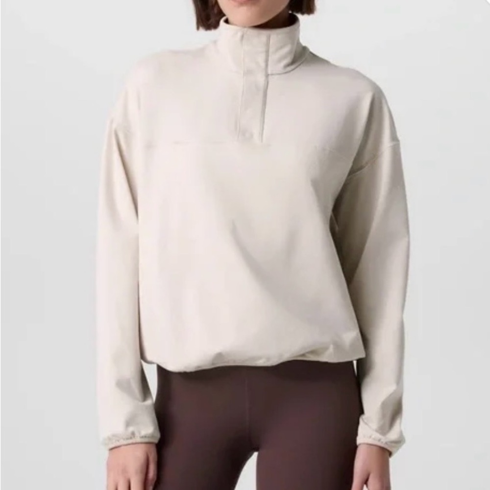 Vuori Granite Snap Mock Pullover - Milkweed Heather